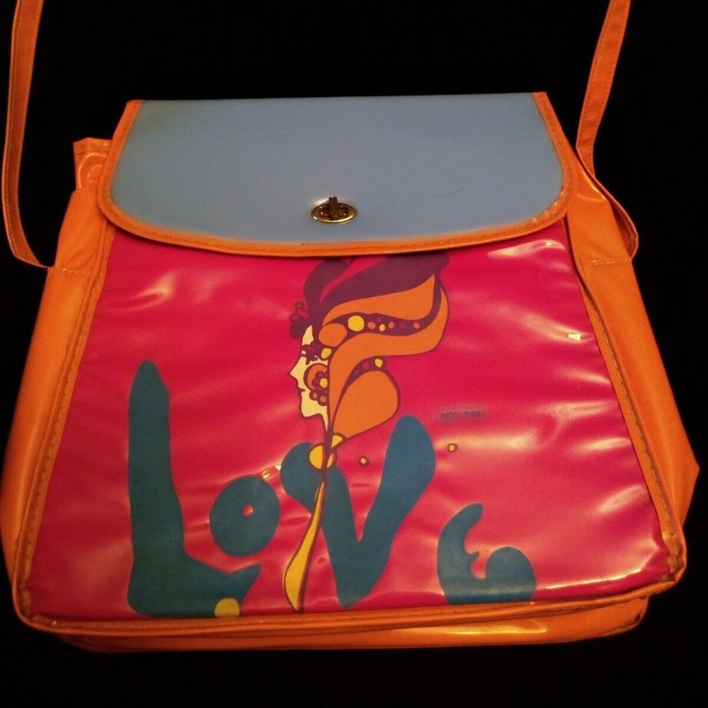 Peter Max Love RAVE Hippie Crossbody Purse Rare! PLUR (Peace Love Unity Respect)